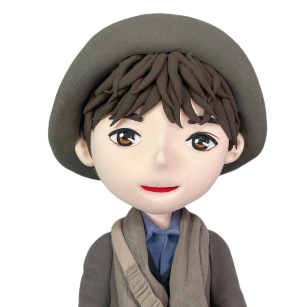 Delicate face clay figures